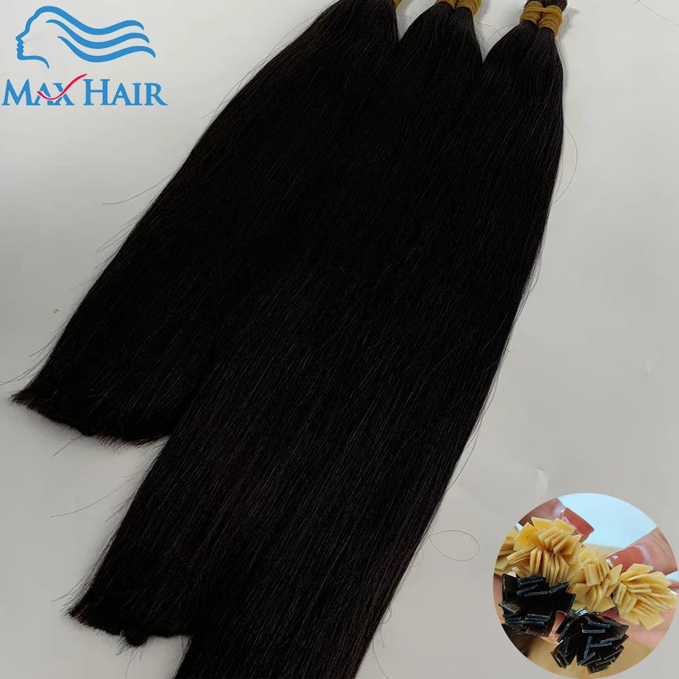 Remy Hair 1g/s 18-28 inch Real Remy Flat Tip Human Hair Extension Silky Straight Dark Brown Pre Bonded Keratin Fusion Hair
