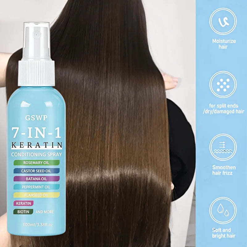 GSWP 7-in-1 Hair Care Spray, Formulated with Keratin and Other Nourishing Ingredients, It Moisturizes, Smooths. 100ml/200ml
