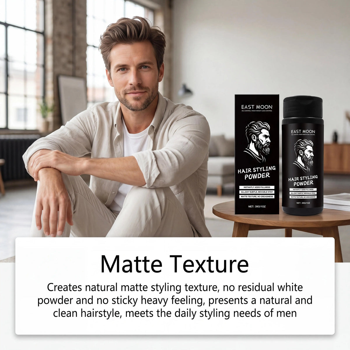Oil Control Hair Styling Powder Matte Texture Volumizing Root Lift Refreshes Hair Instant Refresh Flat Hair Easy Application Natural Finish Men Grooming Hair Thickening Dust