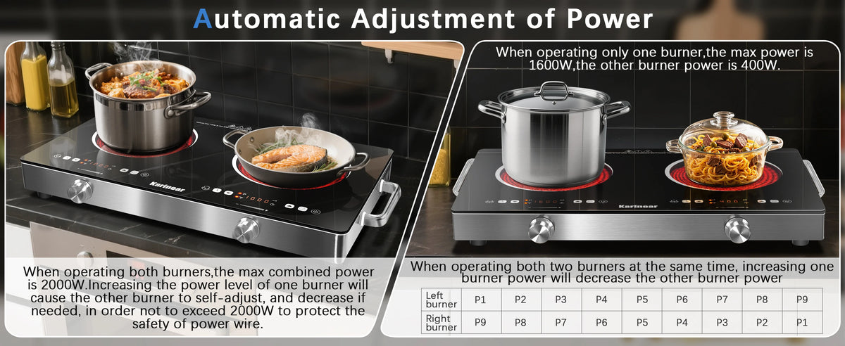 Karinear Portable Electric Cooktop, Electric Stove Single Burner Ceramic Cooktop with Touch Control, Child Safety Lock, Timer, Residual Heat Indicator, Overheat Protection, 1800W 110V Infrared Burner | Ceramic Cooktop, Sensor