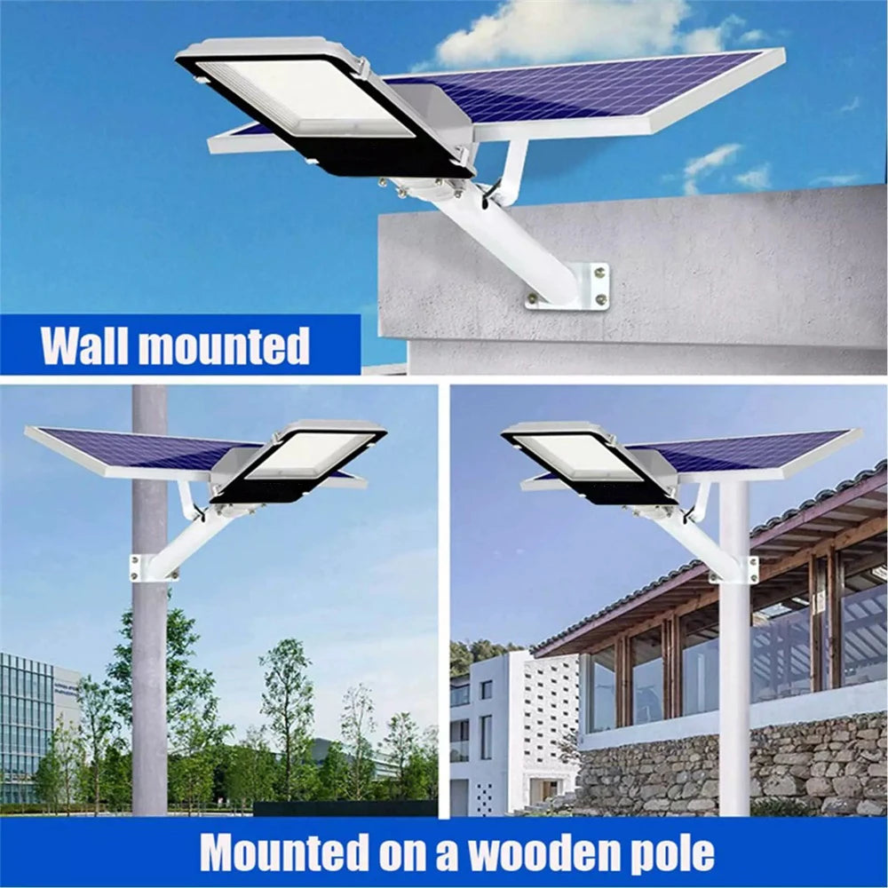 8000mah High Power Solar Street Lights Outdoor Commercial Parking Lot Light Dusk to Dawn Solar Security Flood Lights Solar Lamp