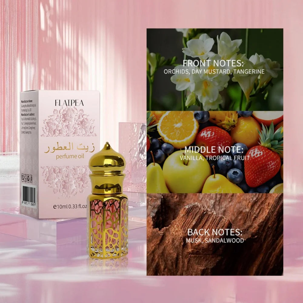 Luxury Women's Arabia Perfume Oil Elegant Orchid Vanilla Fragrance Long-lasting Fresh Romantic Natural Scent for Lady Gift 10ml