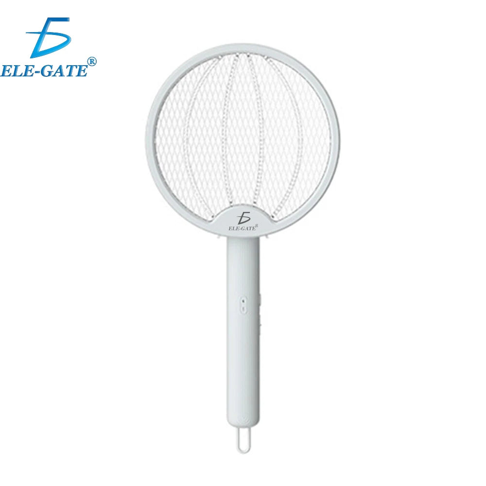 ELE-GATE 2 in 1 Rechargeable UV Light Electric Fly Swatter with Plastic Design Dual Purpose Mosquito Killer