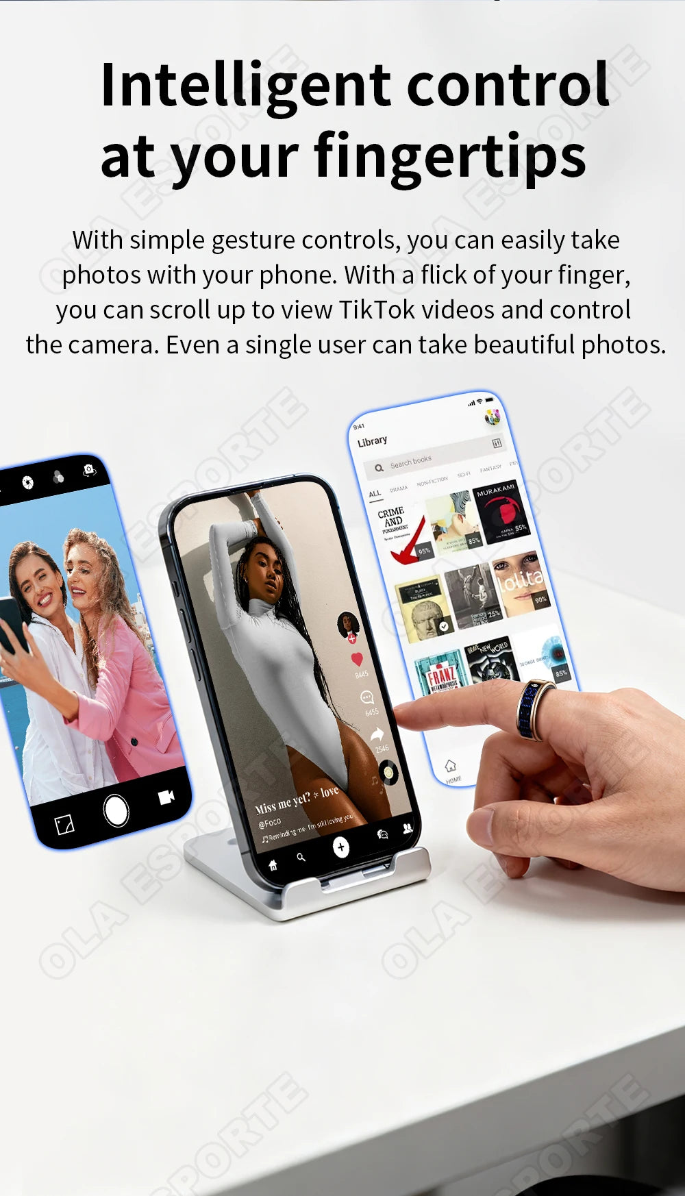 Smart Ring with Charging Base,LED Touch Display Screen,Time,Call Reminder,Gesture Brush Video,Heart Rate Blood Oxygen and Sleep Health Tracker Ring Step Counting Ring 2026 New