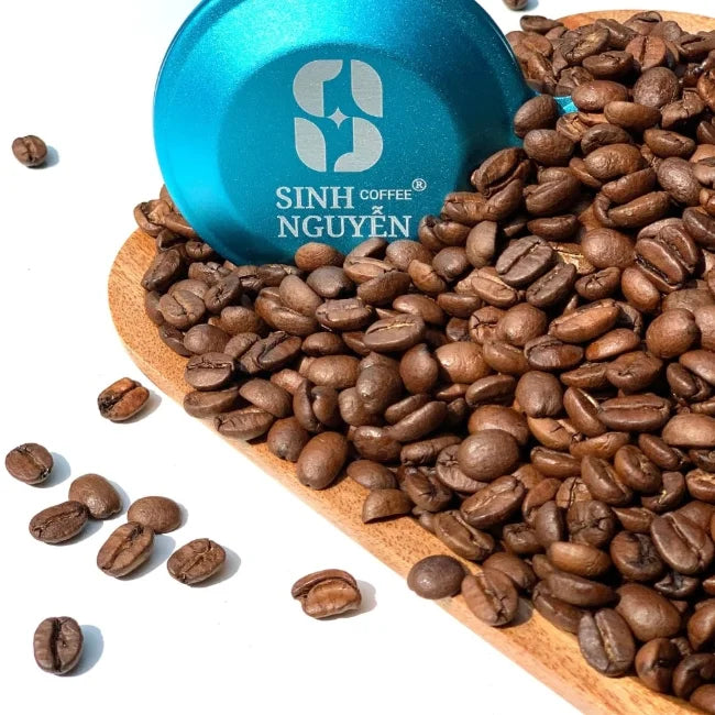 Sinh Nguyen FIN CLASSIC Premium Sweet Medium Roast Whole Bean Coffee Blend Vietnam Robusta Arabica Beans Bulk Wholesale OEM Bag