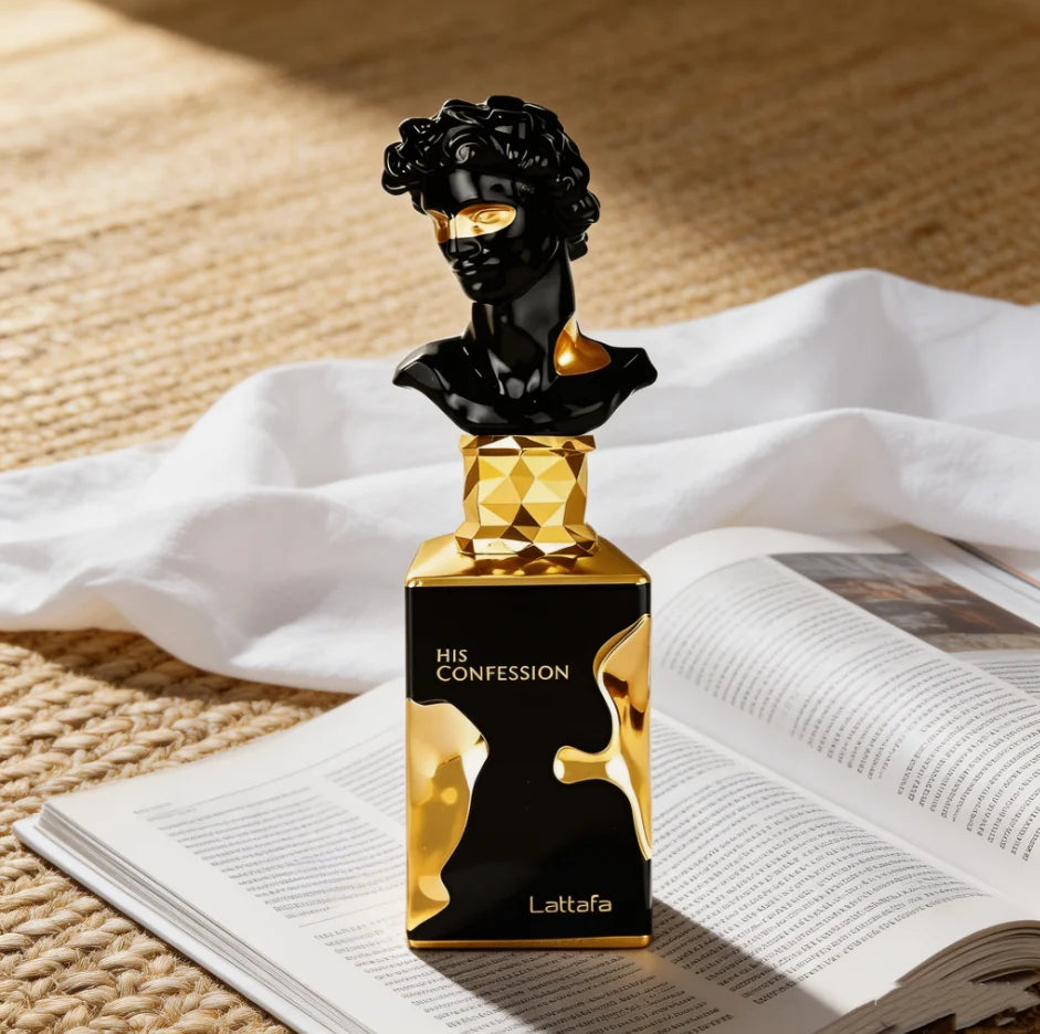 Lattafa His Confession for Men Eau De Parfum Spray, 3.4 Ounce / 100ml – Bold Long Lasting Masculine Fragrance with Warm Spices, Rich Woods, Smoky Amber and Soft Musk Accords, Sophisticated Eau De Parfum for Daily Wear.