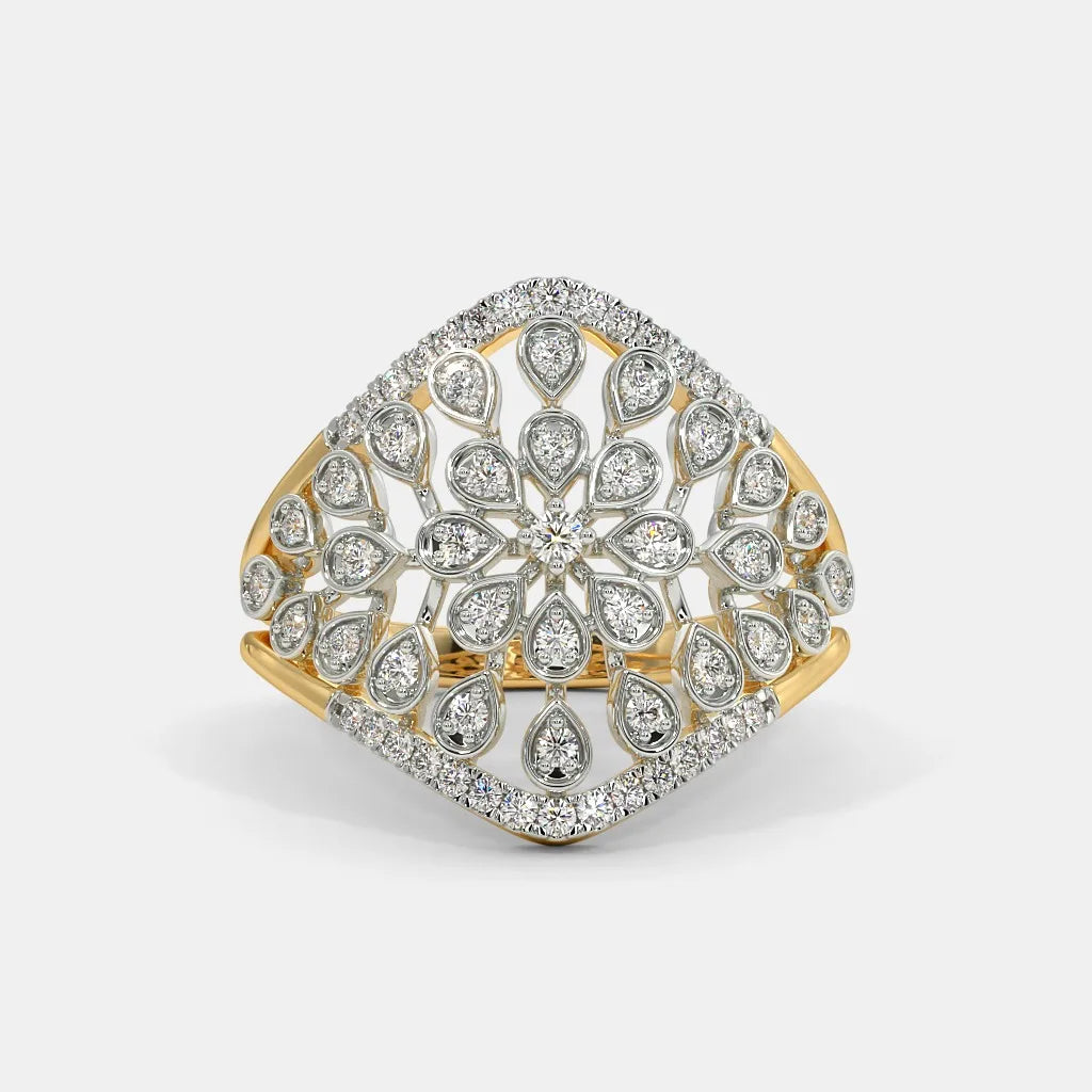 Atria Shaped Silver Zircon IGI Certified 0.90ct VS1-VS2 Clarity Prong Setting Rhodium Plated Unisex Ethnic Wedding Engagement