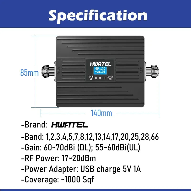 Cell Phone Signal Booster Verizon AT&T T Mobile US Cellular on Band 12 13 17 Boost 5G 4G& LTE Signal Smart LCD FCC Approved