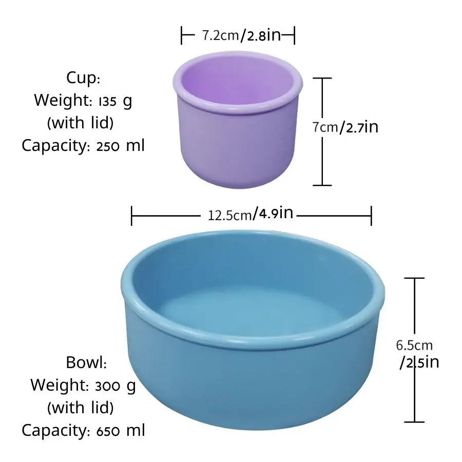 650ML 250ML Silicone Lunch Box Refrigerator Fresh-keeping Box Microwavable Home Kids Tableware  Food Storage Container with Lid