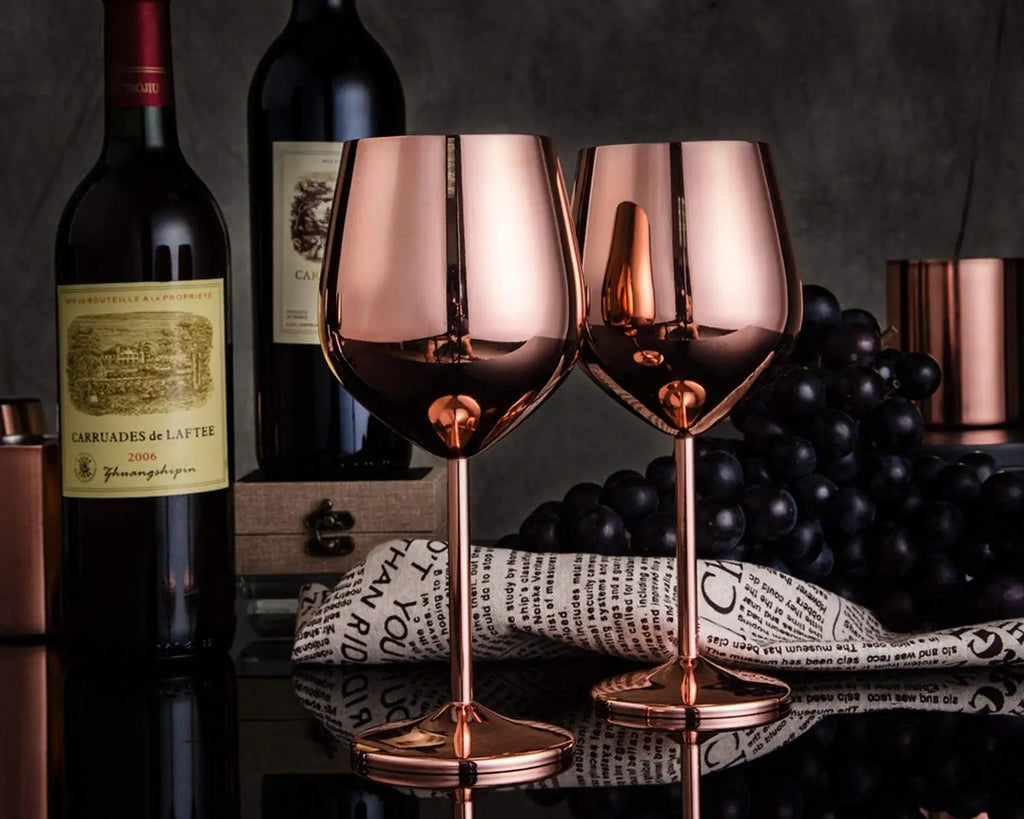 Bulk Order Vintage Style Stainless Steel Lightweight Shatterproof Wine Glass Goblet Wedding Camping for Cocktails Banquets