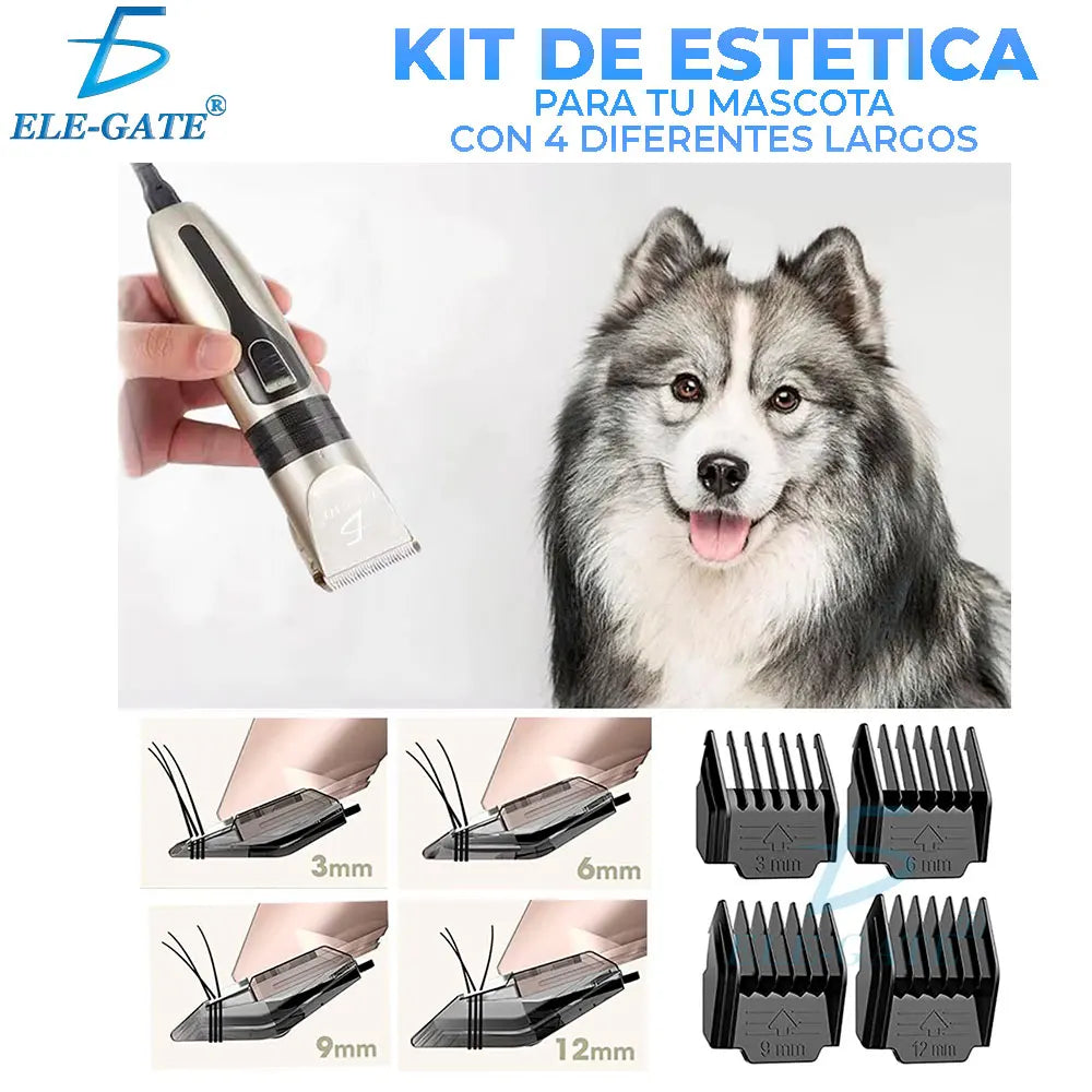 ELE-GATE Rechargeable Automatic Pet Dog Hair Trimmer Shaver Clippers Blades Modern MAS.18 Model 110-240V Customizable Size