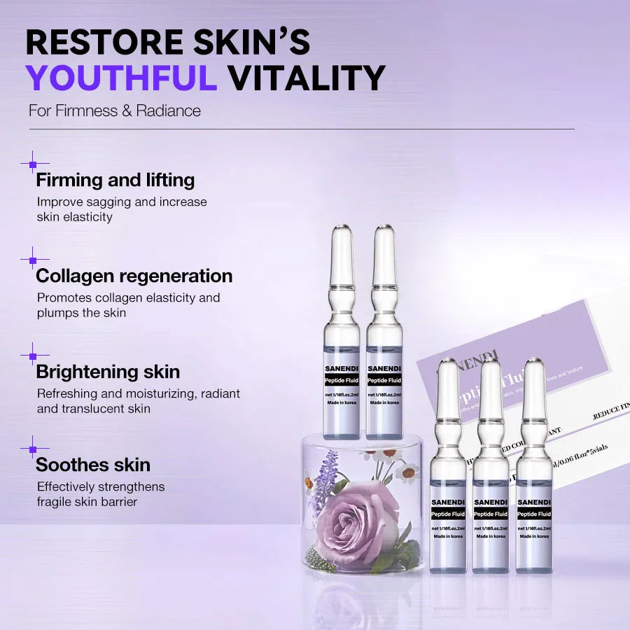 Sanendi Peptide GSH Ampoules SkinBooster Serum  Collagen Fluid Eyes Face Care Essence Deep Hyadration Korean Skin Care 20vials