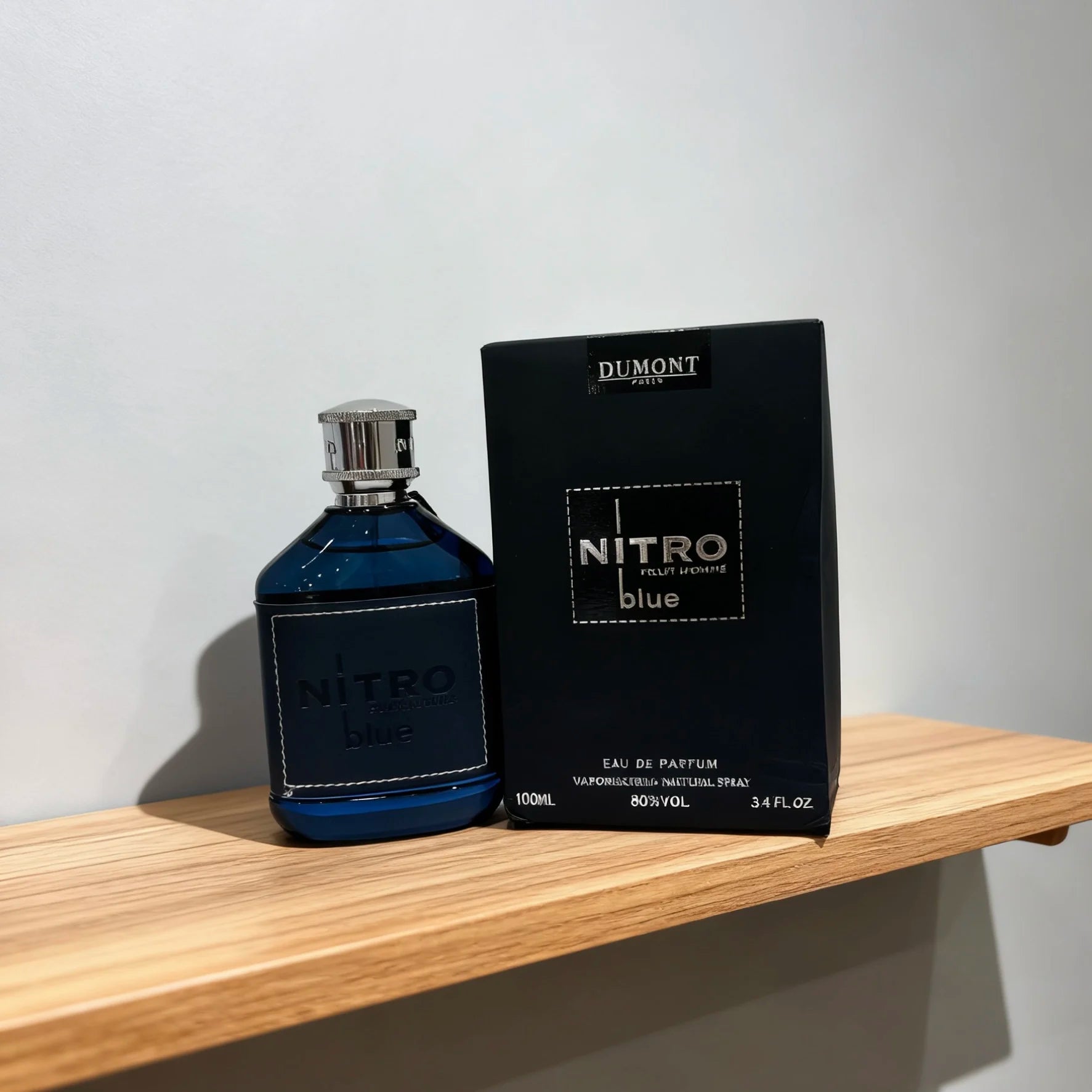 Dumont Nitro Blue Eau De Parfum - Uplifting Floral & Woody Fragrance - 3.4 Fl Oz