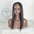 16 inch 100% Raw Vietnamese Ombre Brown Color Bone Straight Human Hair Wigs Double Drawn  Long Length Vietnam Vendor