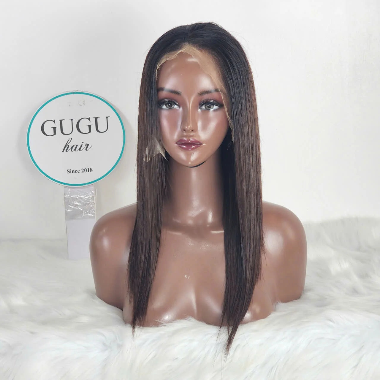 16 inch 100% Raw Vietnamese Ombre Brown Color Bone Straight Human Hair Wigs Double Drawn  Long Length Vietnam Vendor