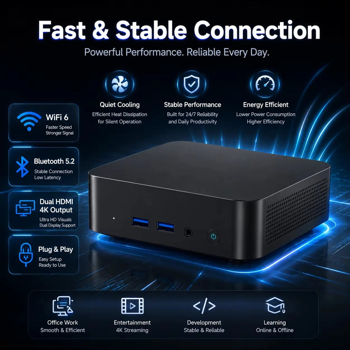 NEW Mini PC Intel I9 8950HK Windows 11 Pro 16GB RAM 1TB SSD Small Pocket Computer 4K 60Hz WiFi6 BT5.2 Gaming Desktop PC Portable