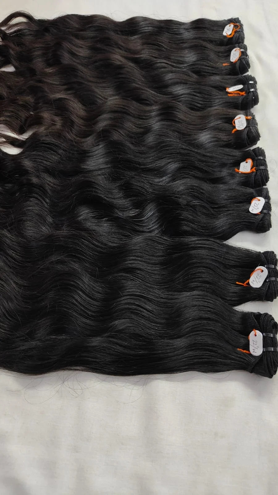 10A Bone Straight 3 Bundles Indian Remy Virgin Hair Extensions 100% Raw Unprocessed Machine Double Weft Natural Black 26-30 Inch