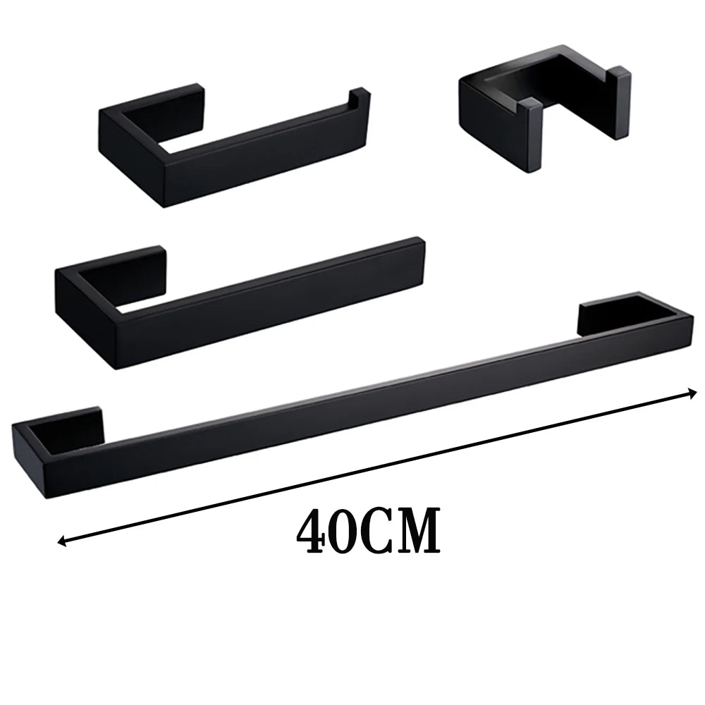 Toilet Paper Holder Towel Hooks Bathroom Accessories Kit Bar Stainless Steel Bedroom Metal Mounting Kitchen Bath Hardware Sets