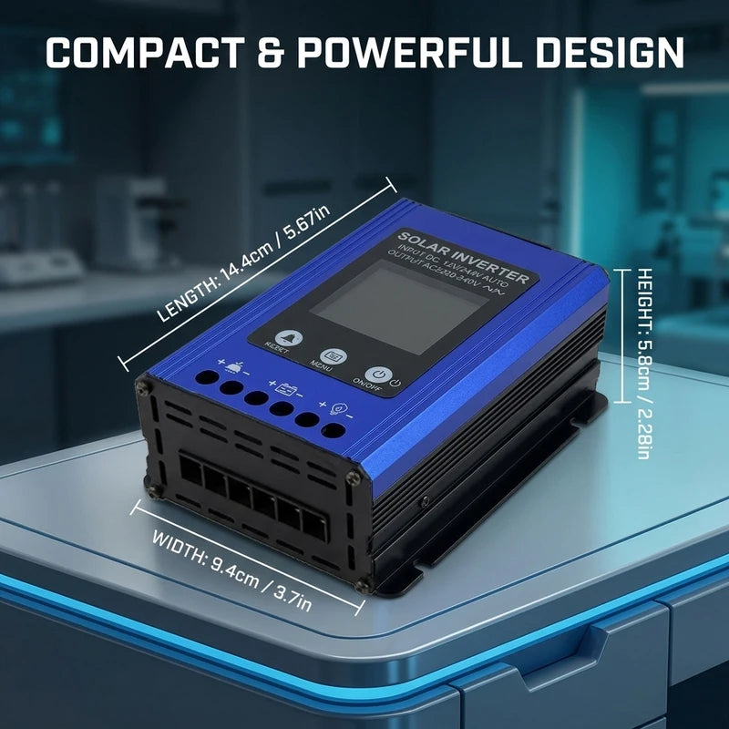 PWM Solar Controller and Inverter Integrated Unit. 200W Home Off-Grid Photovoltaic Inverter with Corrected Sine Wave Output.