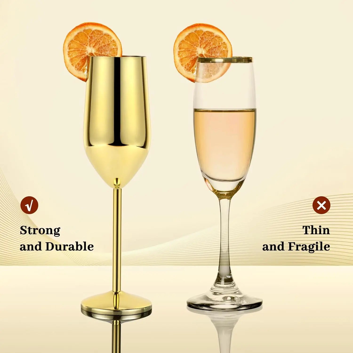 High Quality Custom Sale Prices Stainless Steel for Flutes Goblets 250-300ml Durable Giveaways