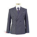 Men's Striped Breathable Windproof Anti-static Anti-shrink 100% Wool Business Casual Formal Wedding Suit Single Breasted Slim