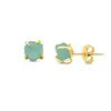 5-7mm Raw Citrine Stone Rose Gold Plated Prong Set Stud Earring Handmade Dainty Minimalist November Birthstone Jewelry for Women