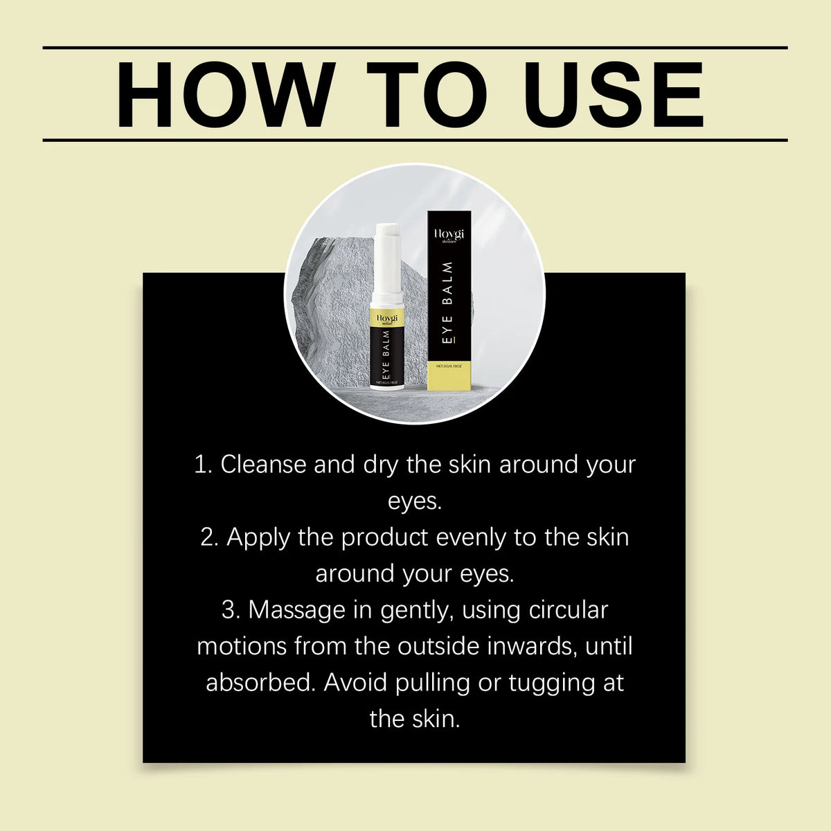 Hoygi 5G Eye Cream Stick - Nourishing and Moisturizing Smooth and Delicate Eye Area Skin for Daily Care - Massage Eye Cream