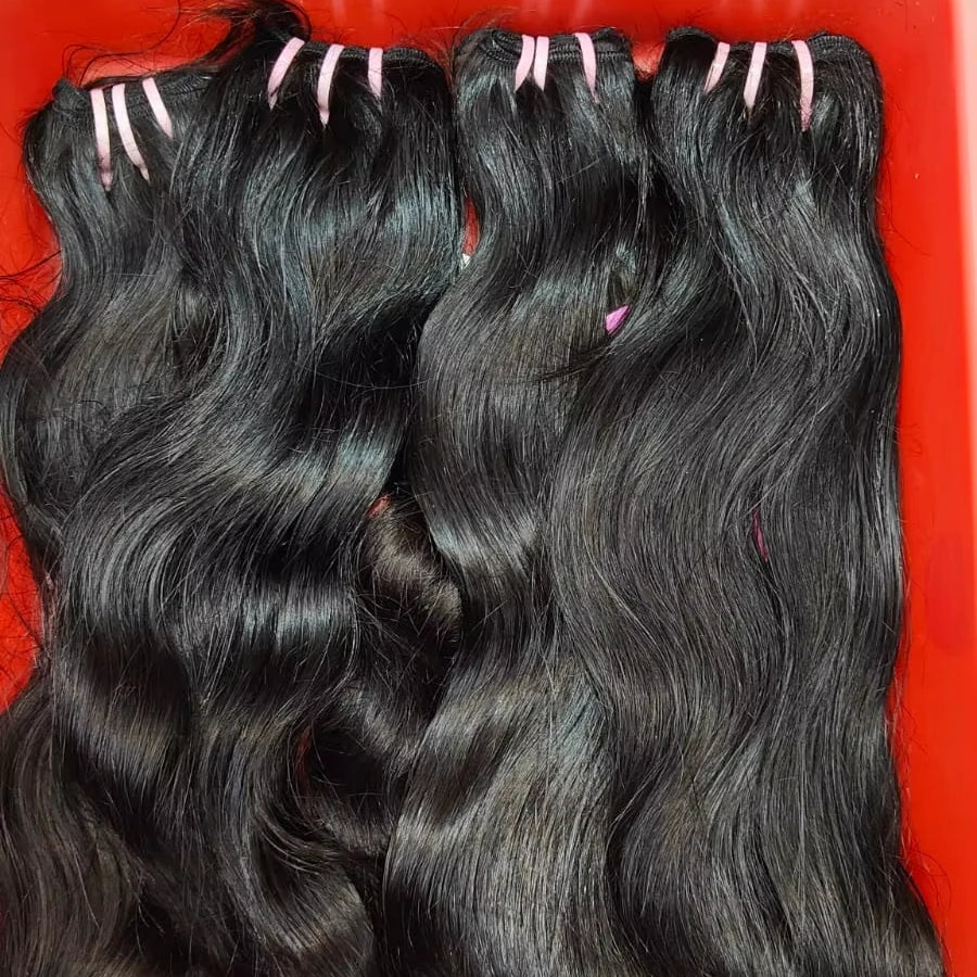 Wholesale Cuticle Aligned Raw Human Hair Extensions India United States Light Color Wavy Bone Straight Loose Deep Wave Fumi