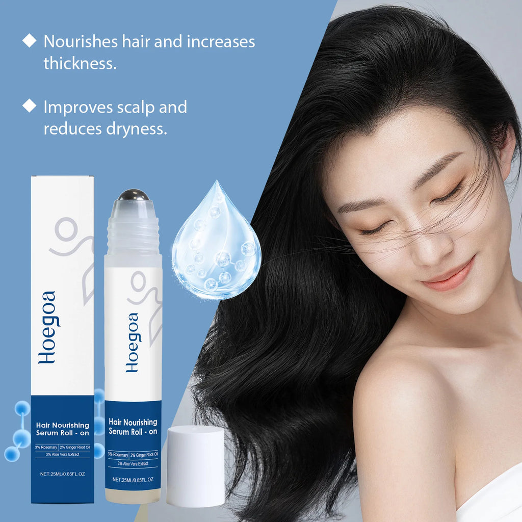Aloes Ginger Hair Growth Oil Roller Nourish Scalp Strengthen Hair Root Repair Damage Add Shine Portable Hair Root Care Essence