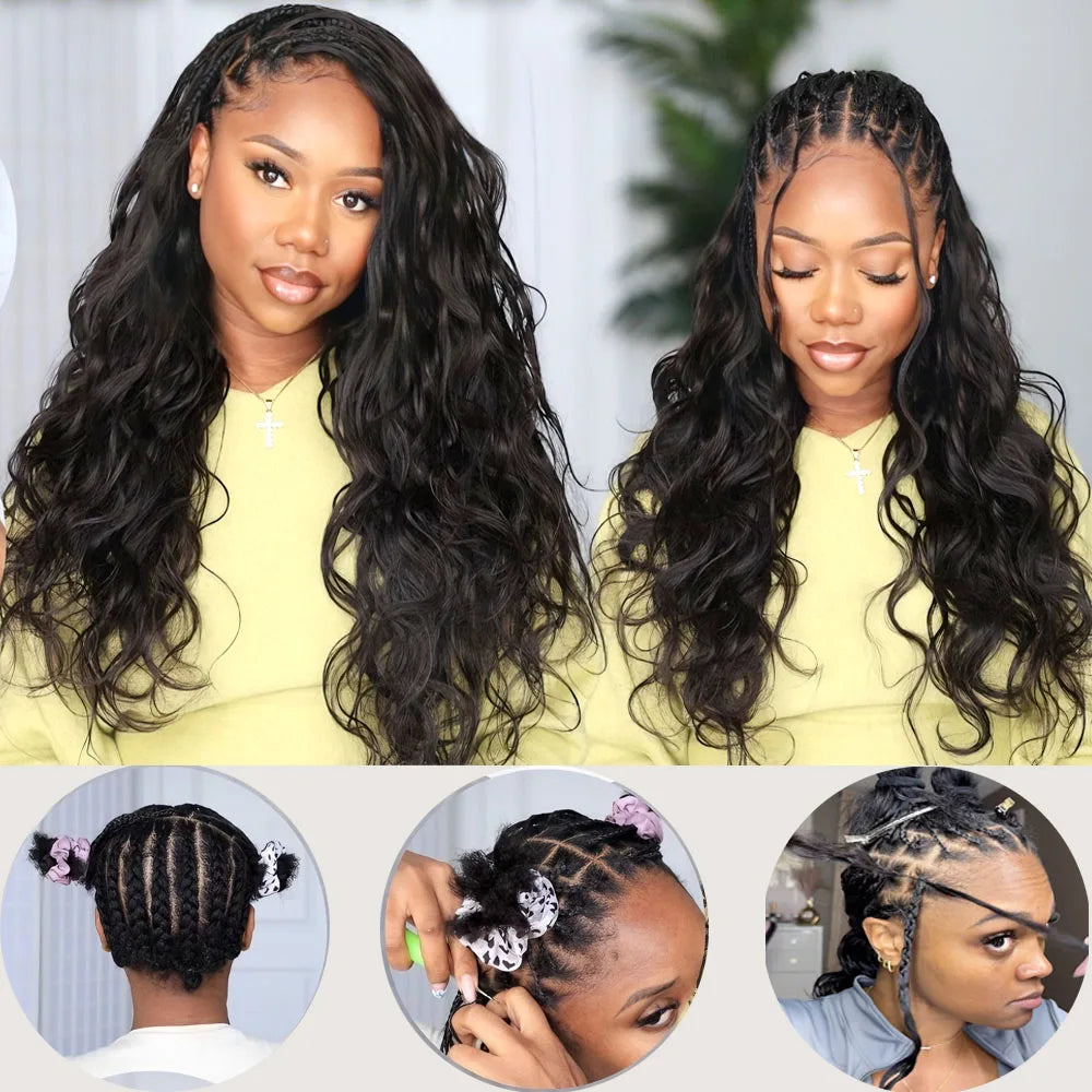 Miracle Knots Crochet Human Hair For Braiding Boho Braids 100% Raw human hair Extensions Body Wave Feathered Human Crochet Hair