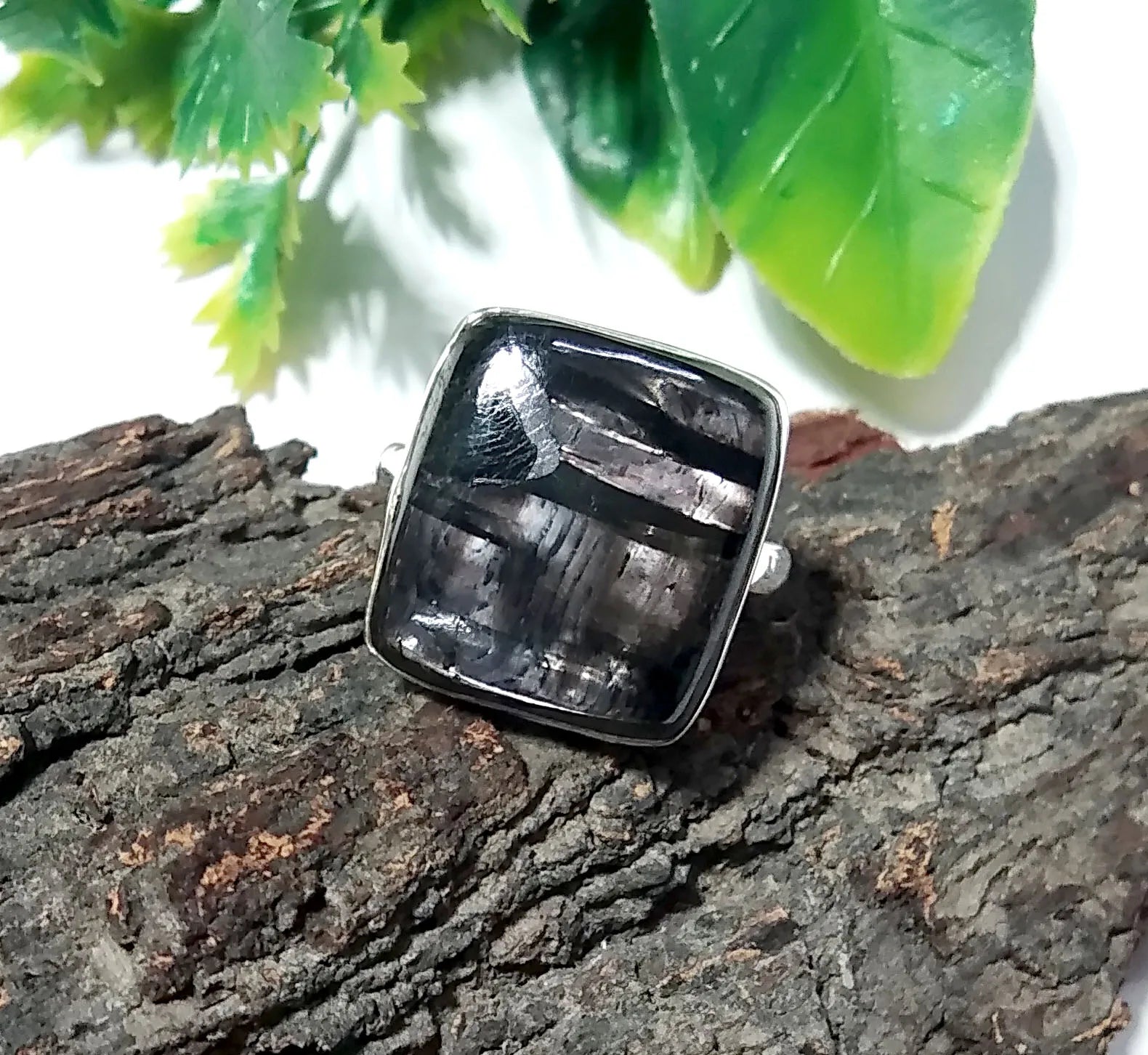 Natural Gray Hypersthene Gemstone 925 Sterling Silver Luxury Cushion Shape Statement Ring Party Wear Silver Jewelry for Women