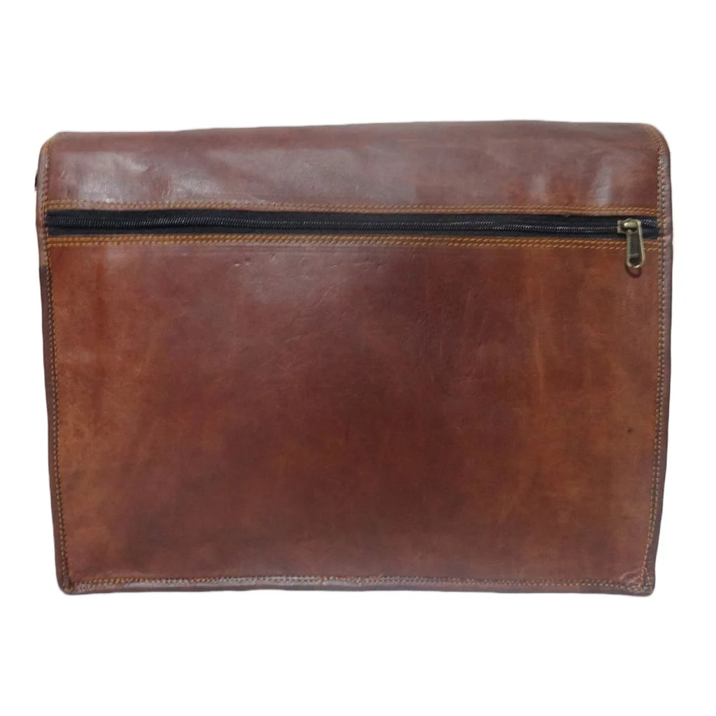 Mens Genuine Brown Leather Laptop Messenger Bag Handmade Office Briefcase Customizable Wholesale Product