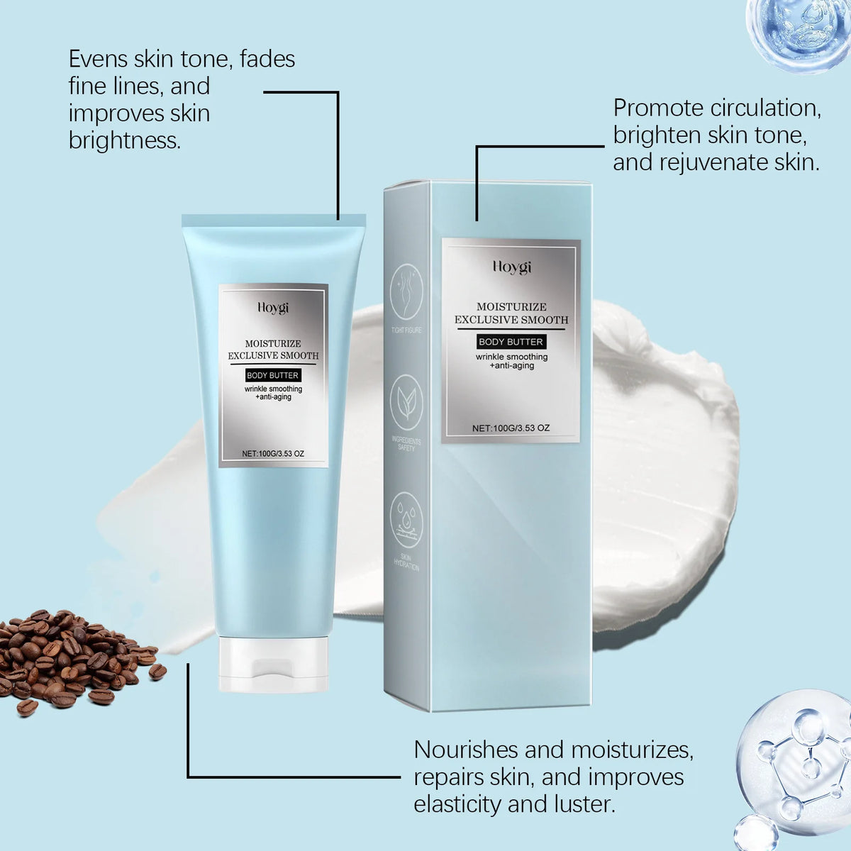 Body Firming Cream Moisturizing Improve Sagging Skin Repair Dryness Tightening Collagen Firming Vitamin B5 Body Butter Lotion