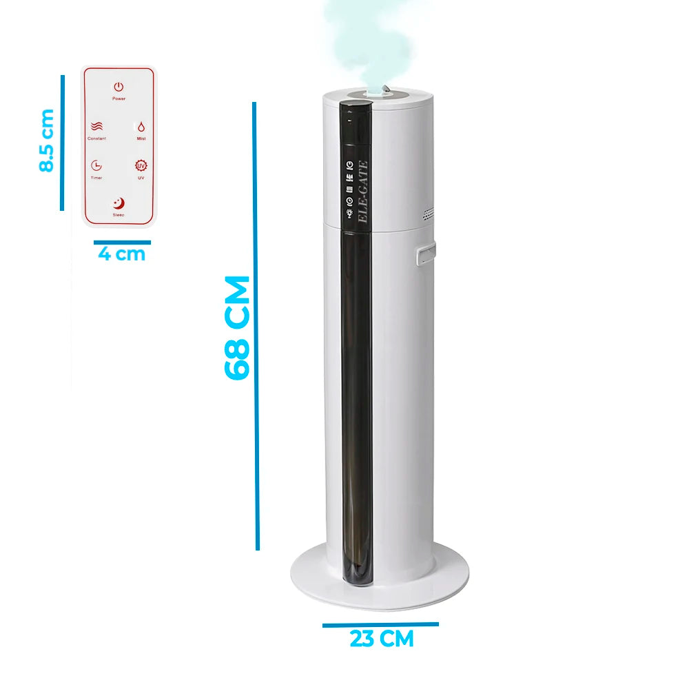 8 Liter Ultrasonic Aromatherapy Humidifier Remote Control Electric Power Source French Operating US Portable for Hotels RVs