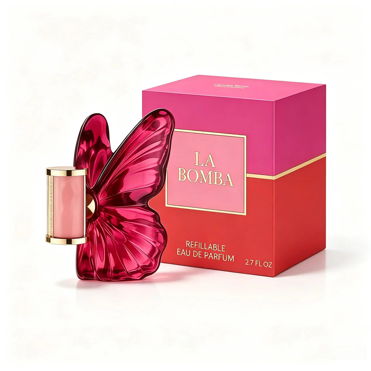 Carolina Herrera La Bomba Tropical Flower and Fruit perfume, 2.7 oz. 80 ml, tropical fruit fragrance+floral opening vanilla+patchouli middle note warm wood finish | daily commuting/weekend outing/birthday/holiday gifts