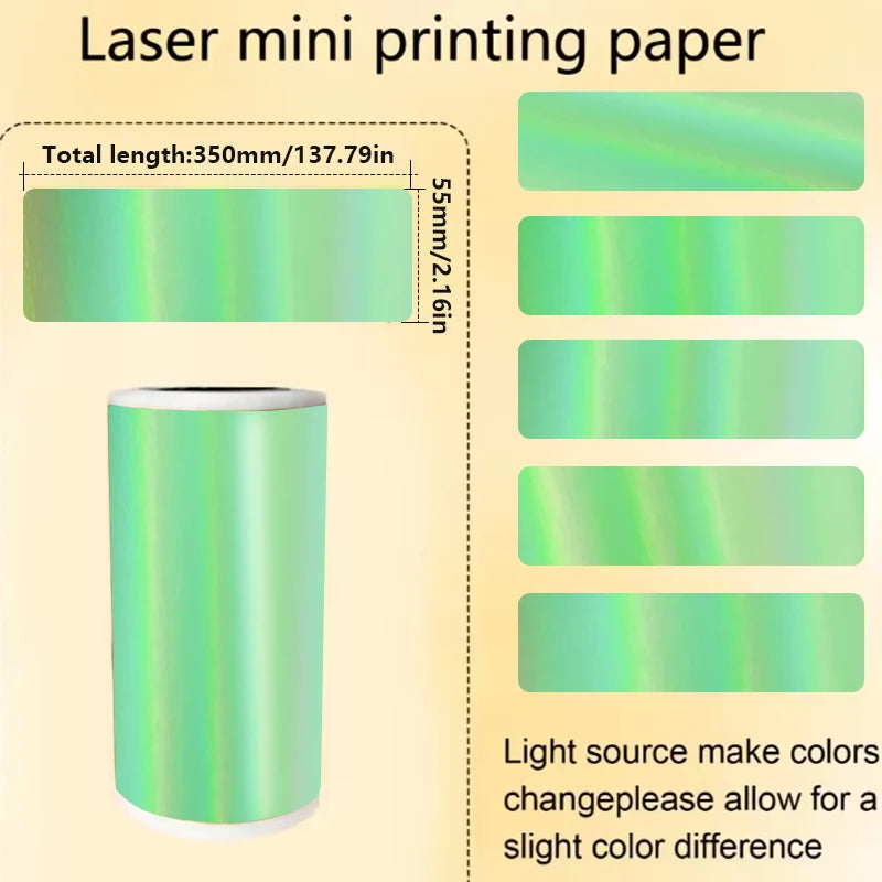Thermal Printer Papers 57mm Self-adhesive Thermal Papers HD Color Label Printers for Inkless Mini Portable Printer