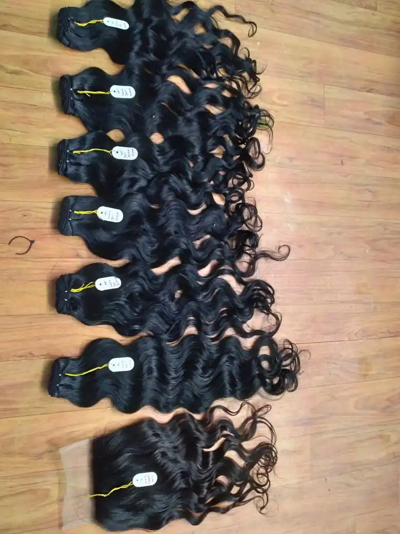 Unprocessed Natural Wave Curly Raw Virgin Black Women Hair Bundles Full head Vendor Machine Double Weft Indian Temple Human Hair