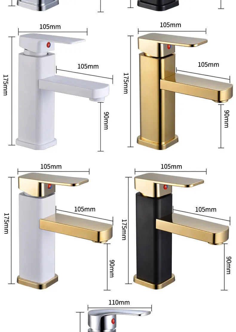 Stainless Steel Bathroom Faucet with Hot And Cold Water Outlet Valves Versatile Sink Faucet for Bathroom Cabinet And Basin