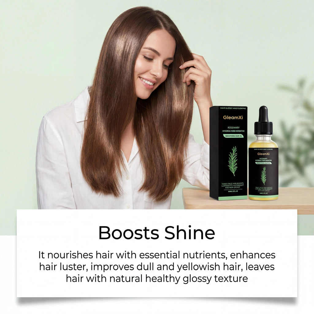 Rosemary Smoothing Hair Oil Hydrolyzed Keratin Botanical Extract Lightweight Moisture Formula Softens Strands Improves Smoothness Nourishing Scalp Hair Care