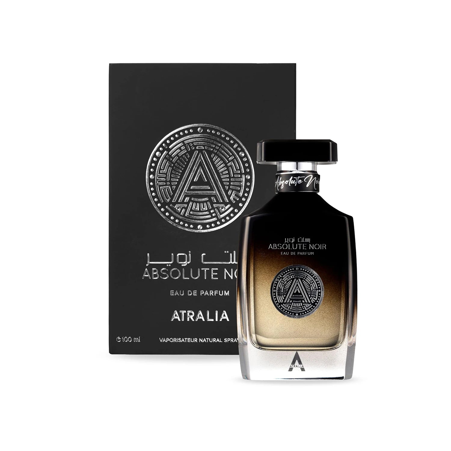 Atralia Absolute Noir Eau De Parfum Spray for Men – Intense Citrus Woody & Spicy Scent, Bergamot, Lemon, Grapefruit, Pink Pepper & Amber, Long-Lasting Fragrance, Perfect Gift, 100 ml / 3.4 Fl oz