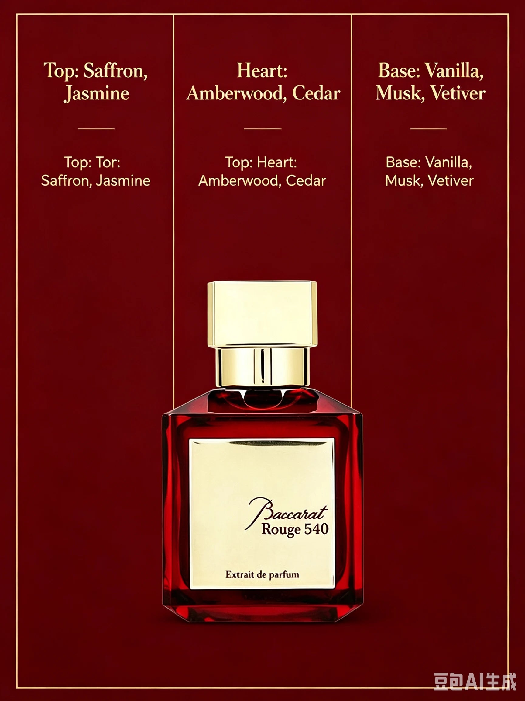 Baccarat Rouge 540 Extrait De Parfum Luxury Unisex Perfume, Rich Amber Saffron Cedarwood Woody Floral Fragrance, Long Lasting Intense Scent for Evening Party Wedding Date Holiday, Premium Quality Fragrance Gift for Men Women,
