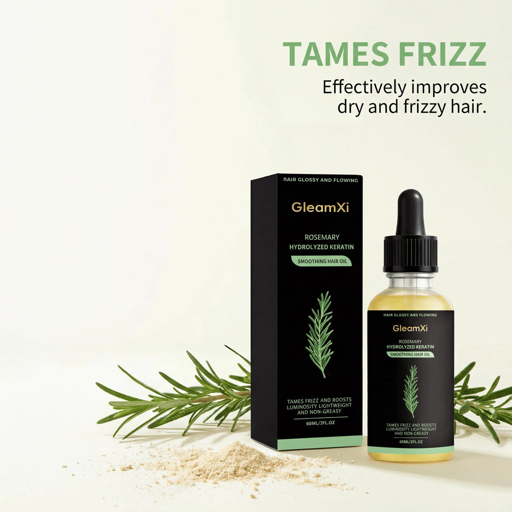 Rosemary Smoothing Hair Oil Hydrolyzed Keratin Botanical Extract Lightweight Moisture Formula Softens Strands Improves Smoothness Nourishing Scalp Hair Care