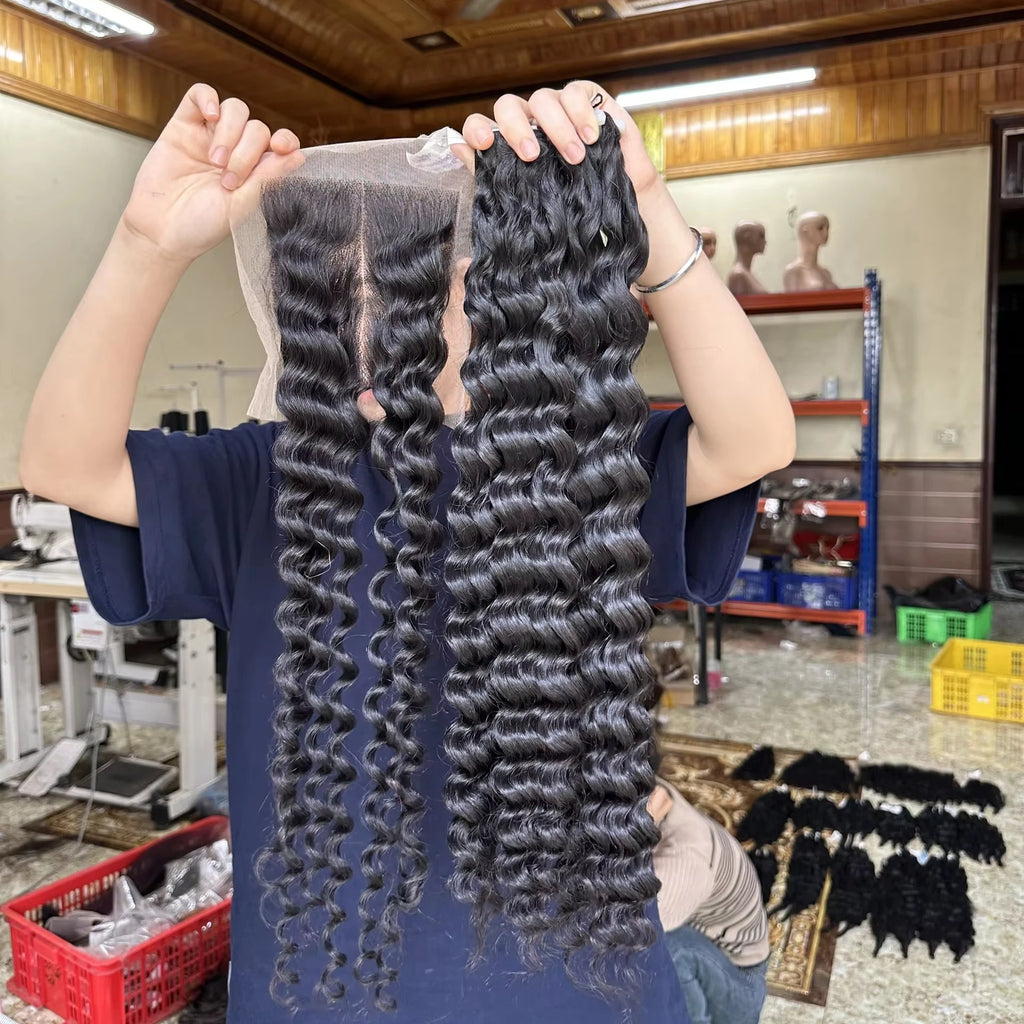 SHINHAIR Wholesale Vietnamese Raw Virgin Extensions Cheap 12A Deep Curly Human Hair Bundles for Black Women