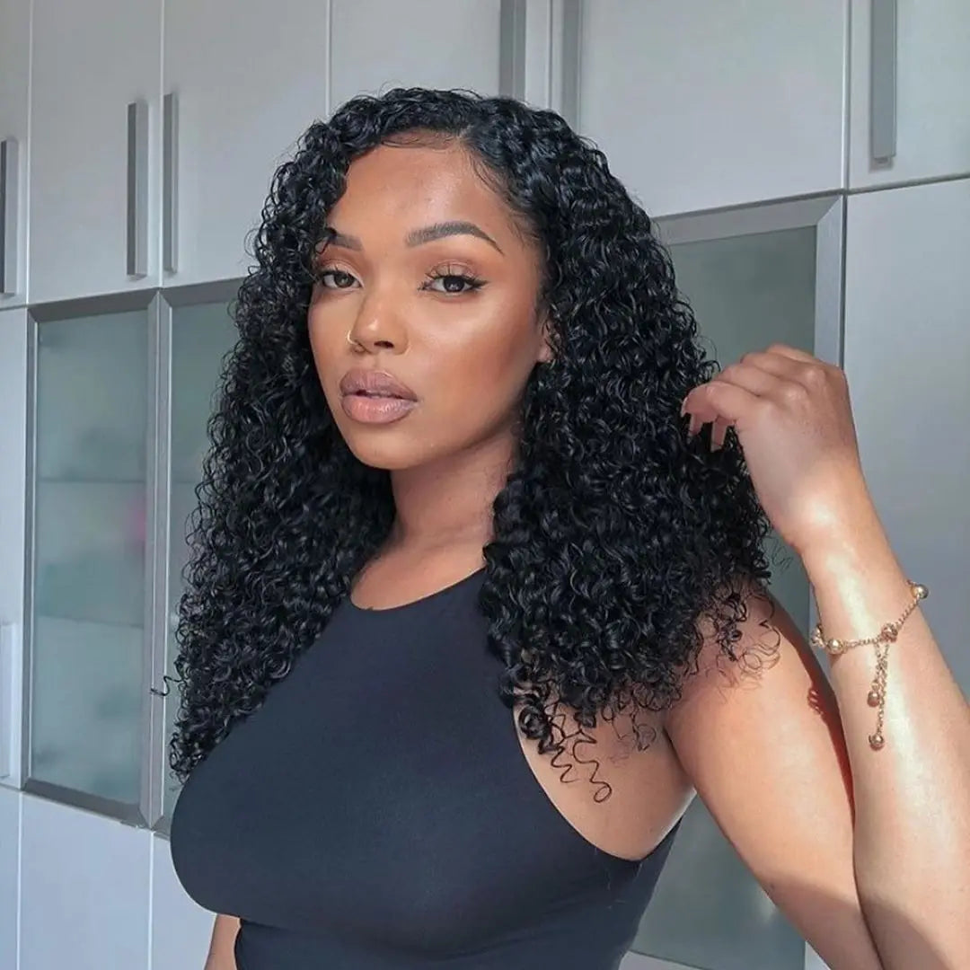 Pre Looped Feather Crochet Human Hair Kinky Curly For Black Women Pre Separated Knotless Burmese Curly Hair For Braiding