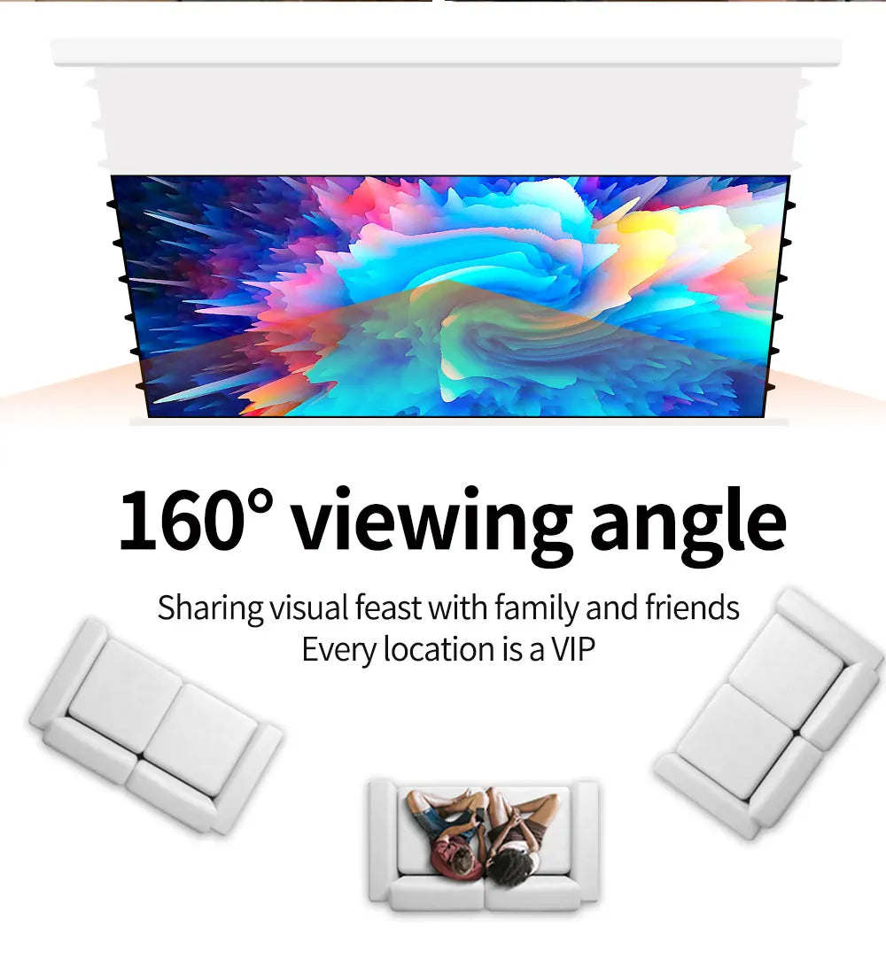 Floating Screen Electric Projection Screen ALR Photonic Screen Home 100 inch Hidden Automatic Lifting 4K Ultra High Definition