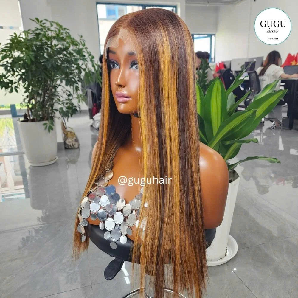 Super Double Drawn HD Lace Transparent Lace Front Wigs Vietnamese Virgin Human Hair Straight Density 250 Glueless