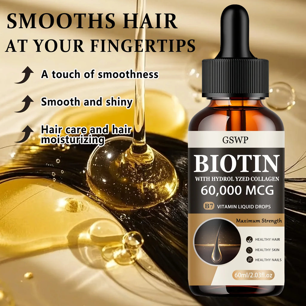 GSWP Biotin & Collagen Essential Oil - Repair Dry Hair, Deep Moisturizing, Revitalizes Hair's Beauty.60/120ml