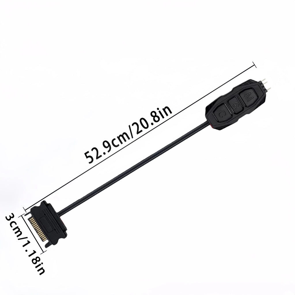 ARGB Controller 5V 3Pin SATA Powered RGB Control for PC Fan LED Strip Water Cooler - Standard Version / Remote Control Version