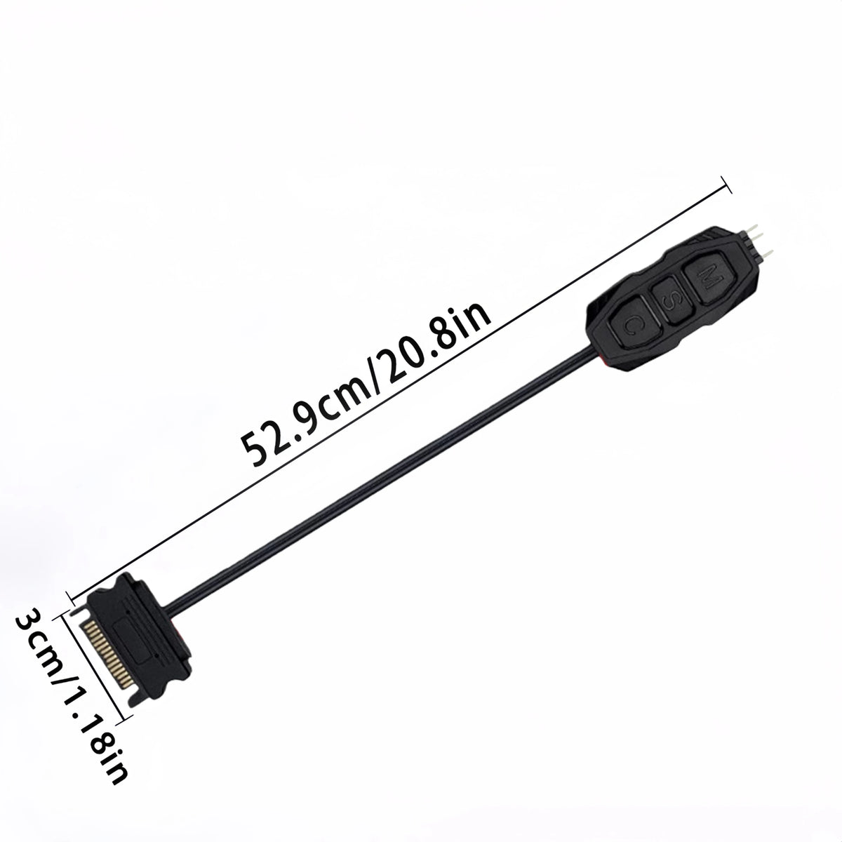 ARGB Controller 5V 3Pin SATA Powered RGB Control for PC Fan LED Strip Water Cooler - Standard Version / Remote Control Version