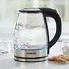 1.8L Electric Glass Kettle Cordless Digital Temperature Control Water Boiler with Automatic Shut-off for Home Car RV Use